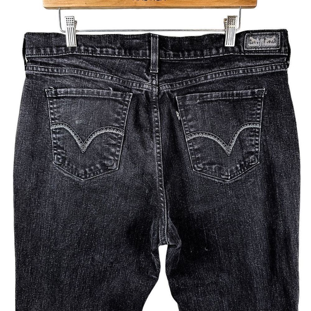 Levi’s 505 Straight Leg Contrast Stitched Black Denim Jeans Women’s Size 16M 33x - Picture 8 of 9